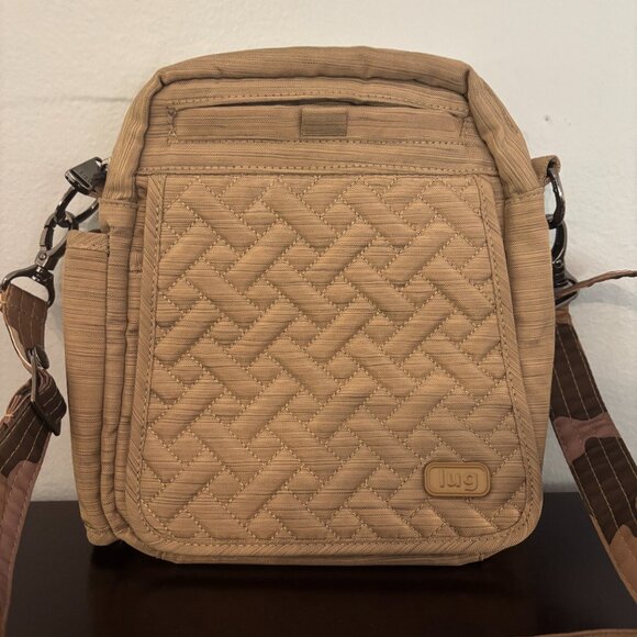 Lug Flapper Light Gold Tan Quilted Nylon Camo Strap Convertible Crossbody - Picture 2 of 15